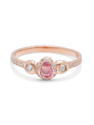 Pink-Sapphire-and-Diamond-Pear-Ring Pink Sapphire and Diamond Pear Ring pink gold
