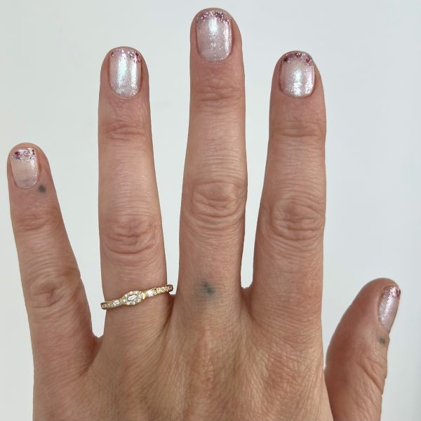 diamond-classic-signet-gold-ring-wearing Diamond Marquis Band
