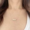 hebrew-name-necklace-yellow-gold-diamonds-wearing Diamond Hebrew Name Necklace