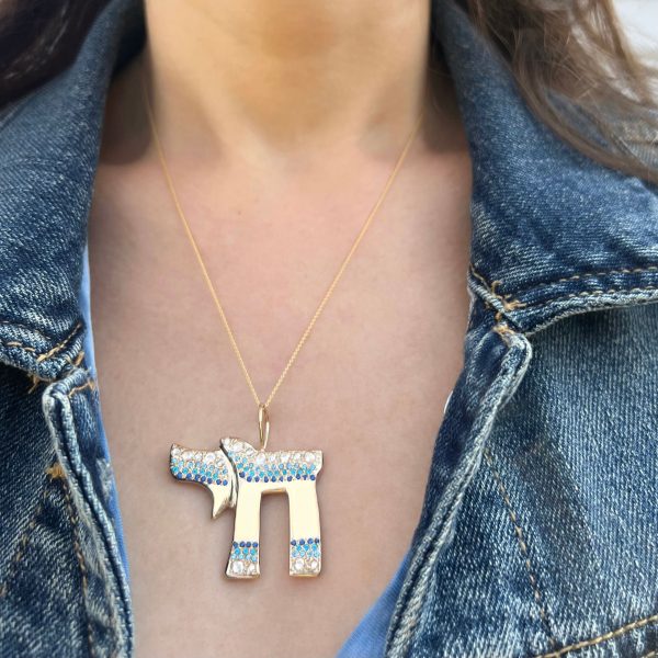 wearing-the-large-chai-charm-necklace Large Chai Charm