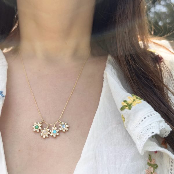 the gold birthstone flower charm collection
