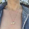 horse-charm wearing the 14k yellow gold horse charm necklace