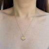 love-heart-charm wearing the 14k yellow love heart charm