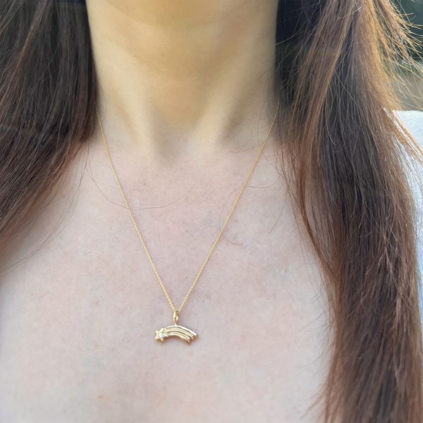 shooting-star-charm wearing the shooting star charm necklace