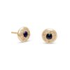 Birthstone Diamond Circle Studs