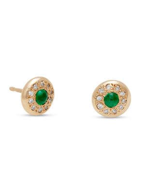 Birthstone Diamond Circle Studs