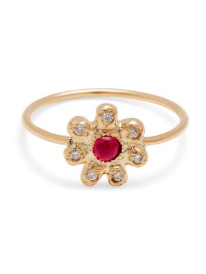 Birthstone Bohemian Flower Ring