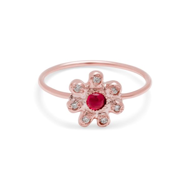bohemian-flower-ring-pink-gold Birthstone Bohemian Flower Ring