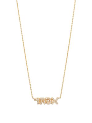 Diamond Hebrew Name Necklace