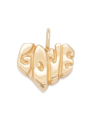 Love Heart Charm in 14k Yellow Gold