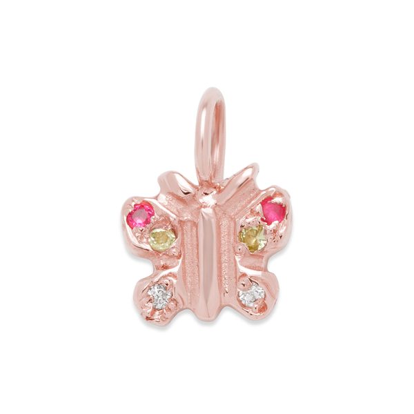 tiny-butterfly-charm-pink-gold Custom Tiny Butterfly Charm