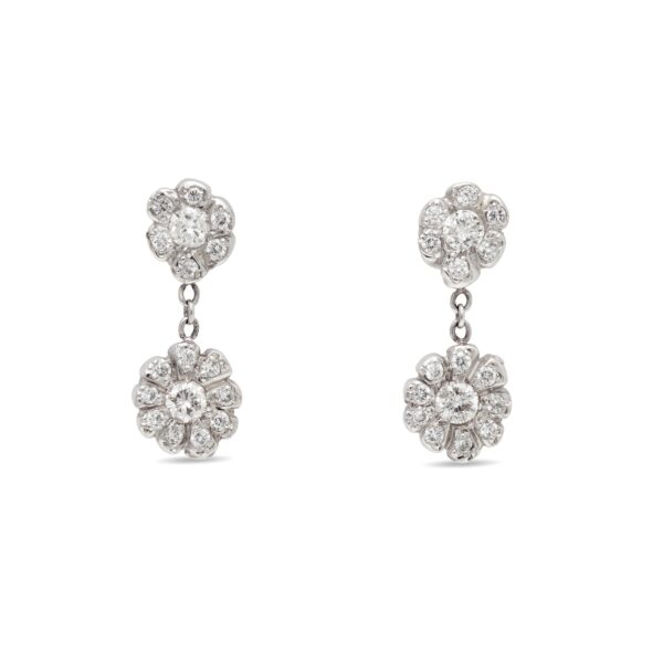 diamond-flower-child-drop-earrings Diamond Flower Child Drop Earrings in Platinum with Diamonds