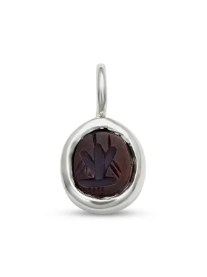 Sterling Silver And Vintage Insect Carnelian Intaglio Charm