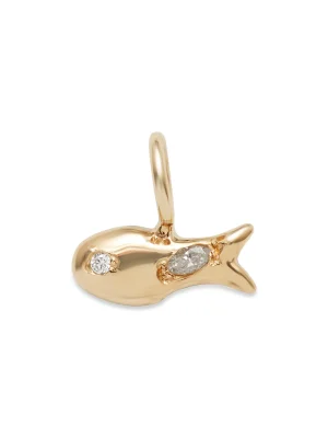 Fish Gold Charm with diamonds