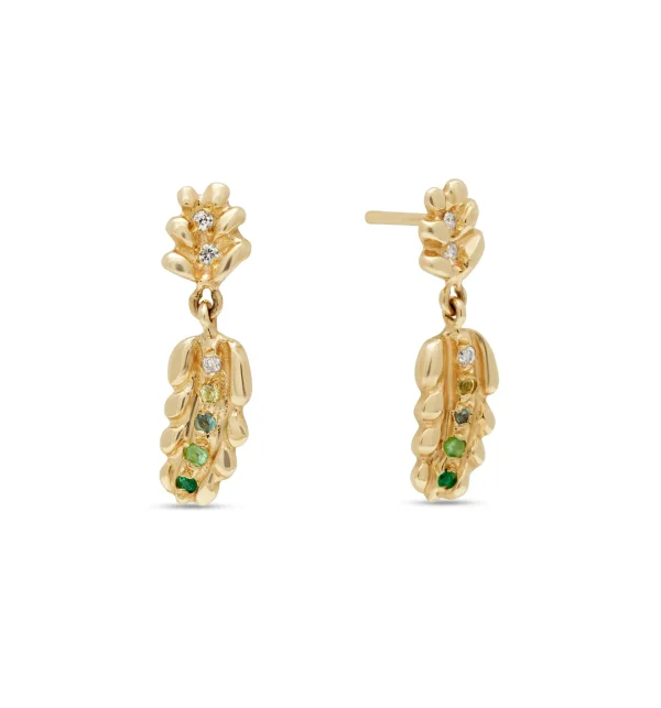 leaf-drop-earrings leaf drop earrings in gold