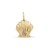 gold seashell charm with diamond