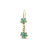 turquoise-flower-drop-earrings gold flower drop earrings with turquoise gemstones