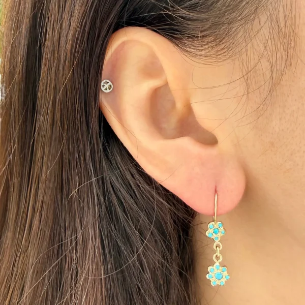turquoise-flower-drop-earrings Turquoise Flower Drop Earrings